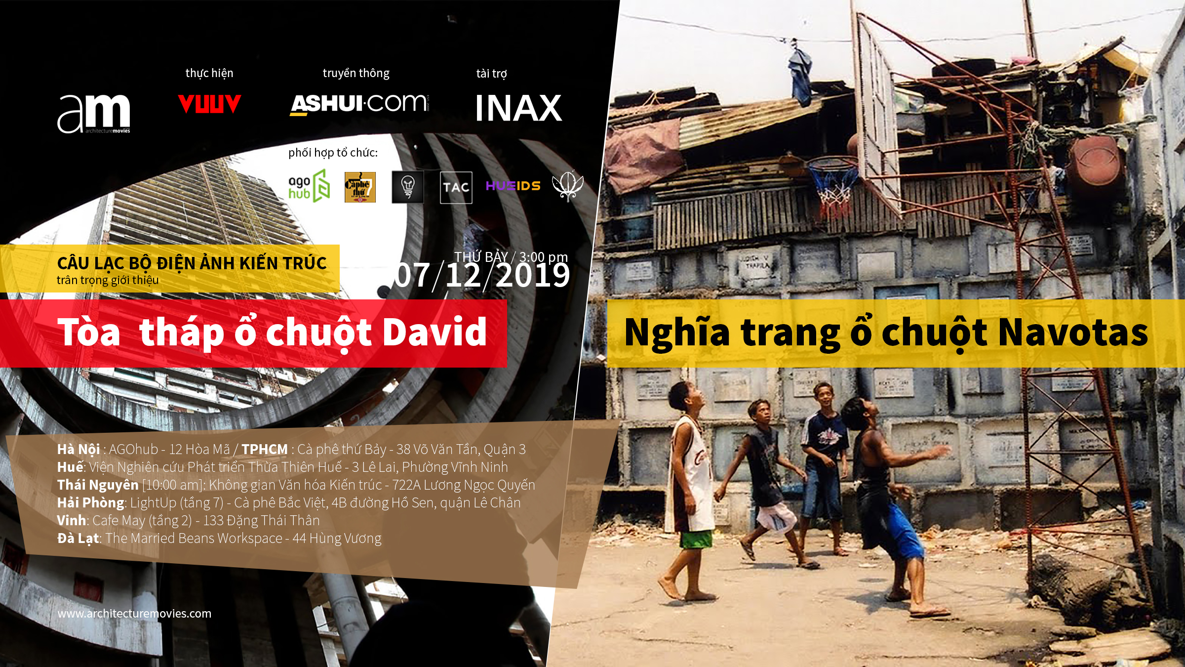 Chiếu phim: "Tòa tháp ổ chuột David", "Nghĩa trang ổ chuột Navotas"